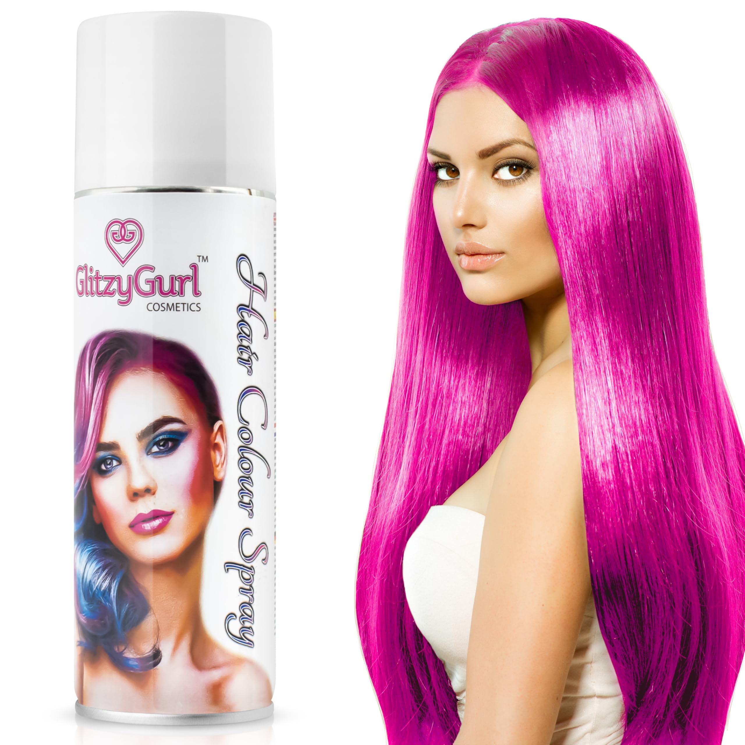 Hair Colour Spray 125ml Temporary Hair Kids Adults Halloween Temporary Dye Made in UK (Fluo Pink)