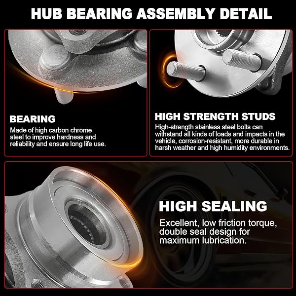 PAIR 512388 REAR WHEEL BEARING HUB ASSEMBLY COMPATIBLE WITH NISSAN ALTIMA 2007-2018, MAXIMA 2009-2019, MURANO 2015-2019, PATHFINDER 2013-2019, FOR INFINITI JX35 2013, QX60 2014-2019, 5 LUG W/ABS