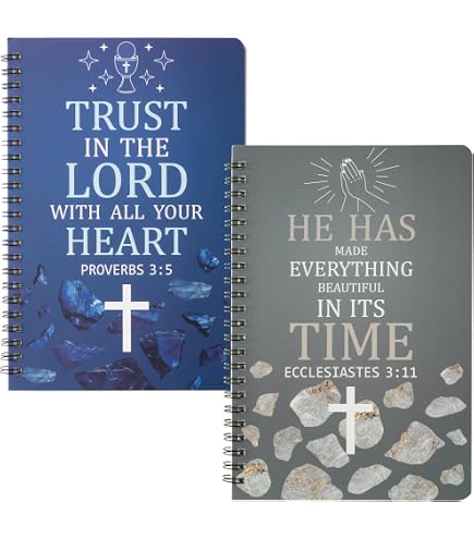 Xqumoi 2-Pack A5 Floral Motivational Spiral Notebooks – Inspirational Journals For School, Office, Gifts - View #3