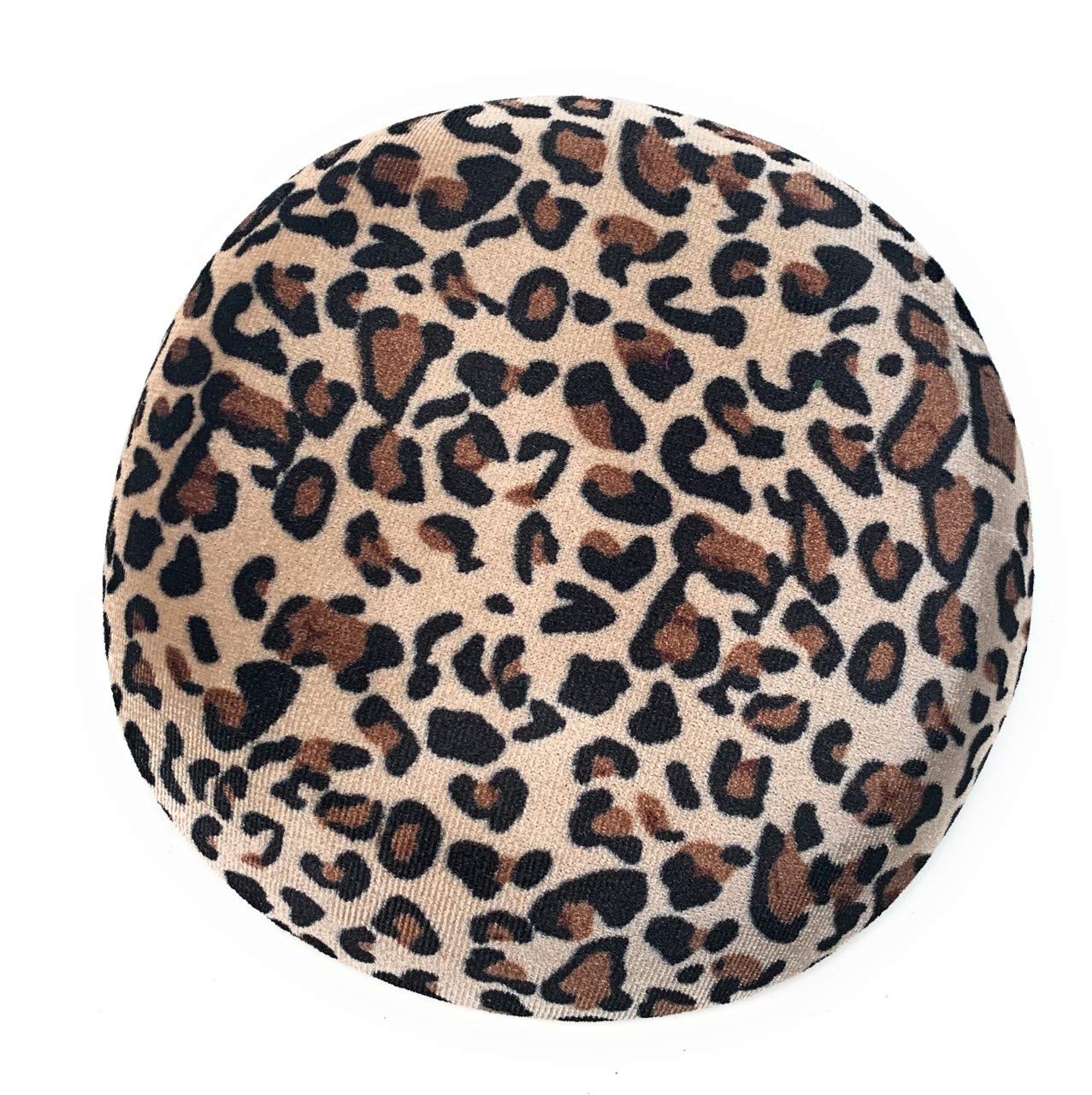 Caprilite Round Sinamay Luxury Felt Fascinator Base Pillbox Hat DIY Supplies Wholesale UK (Classic Brown Leopard Print)