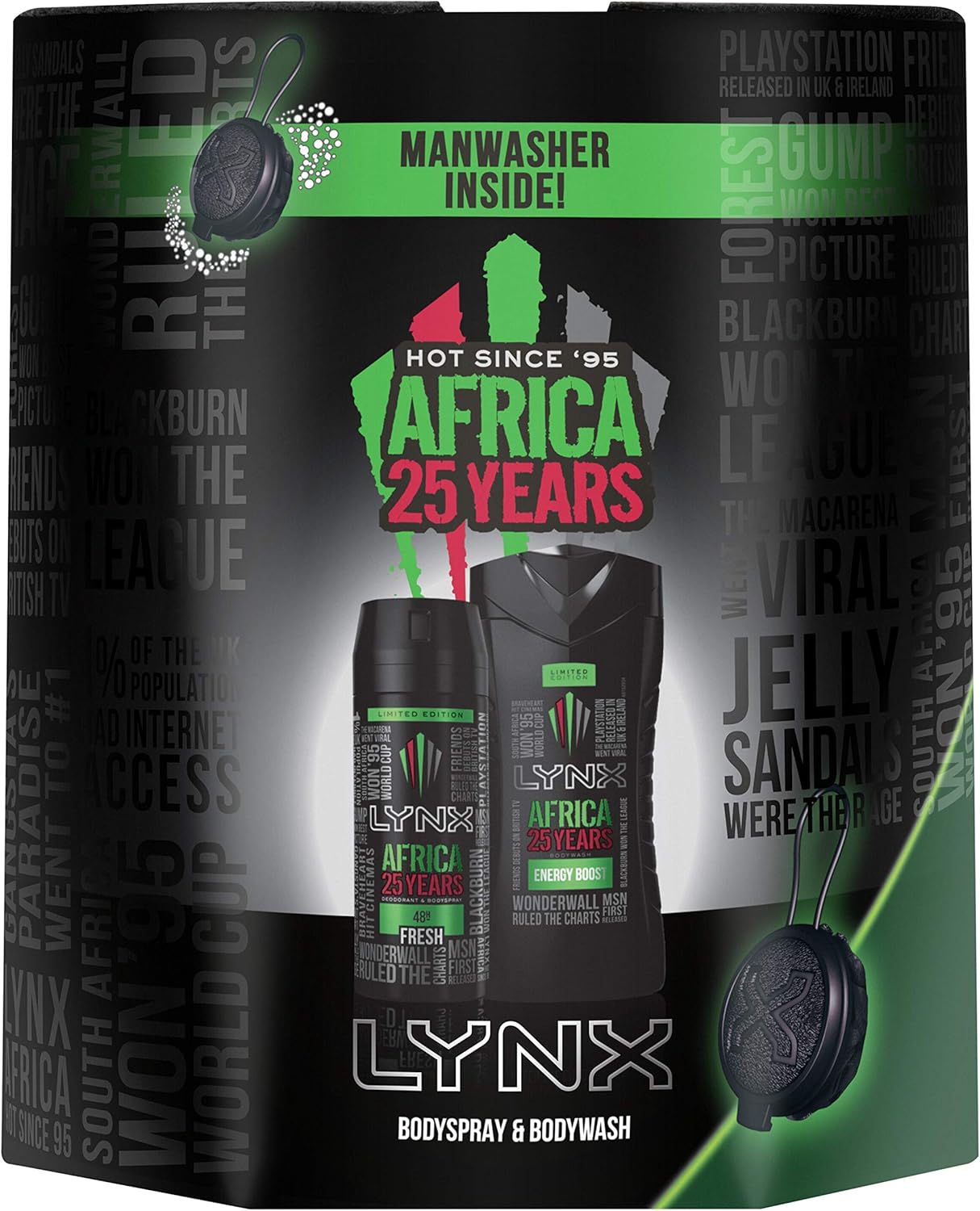 Lynx Africa, Trio Washbag Manwasher Gift Set, Lynx Manwasher, Shower