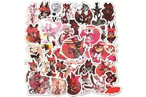 BJSK 50pcs Hazbin Hotel Cartoon Stickers for Adults, Cool Funny Waterproof Decals for Skateboard Laptop Water Bottles Car Phone Bicycle Motorcycle Luggage Bumper Notebook Helmet Vinyl