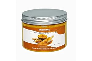 GXXDMZAQ Premium Turmeric Seasoning Powder in Jar - 100g/3.5oz | Curcumin Content, Gluten-Free | Hand-Picked & Sun-Dried Stone-Ground Curcuma Root | Cooking, Golden Milk