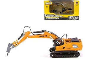 GEMINI&GENIUS Gemini & Genius Drill Excavator Heavy Duty Construction Site Vehicle Toys 1：60 Scale Diecast Digger and Driller Engineering Dump Truck Collectible Alloy Model Toys for Kids and Decoration for House