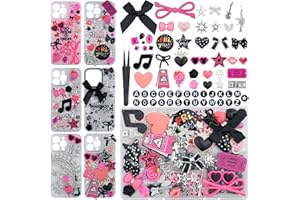 DoDoBeads 1050 Pcs Junk Phone Case Charms Kit, Charms for Customizing Cases, Kawaii Bow, Letter Beads, Nail Accessories, Flatback Pearls, Rhinestones, Cute Aesthetic Decor for Personalization
