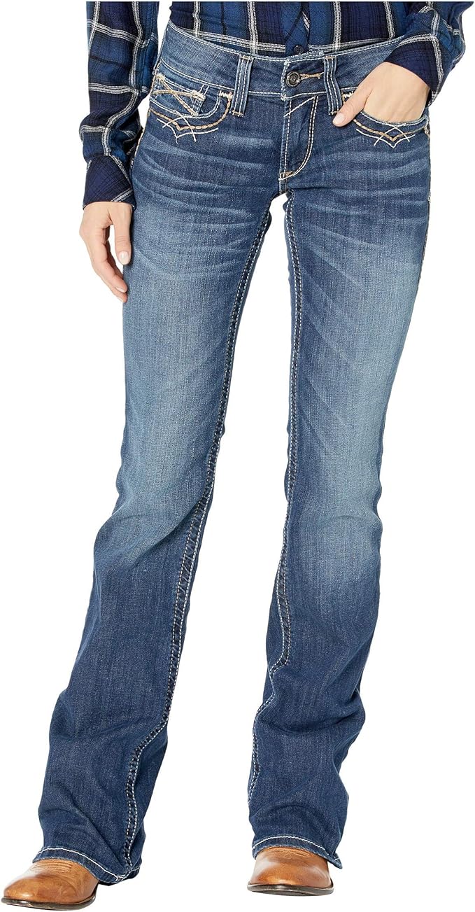 ARIAT womens R.e.a.l. Bootcut Stetch Entwined Jeans in Festival Blue at Amazon Women's Jeans store