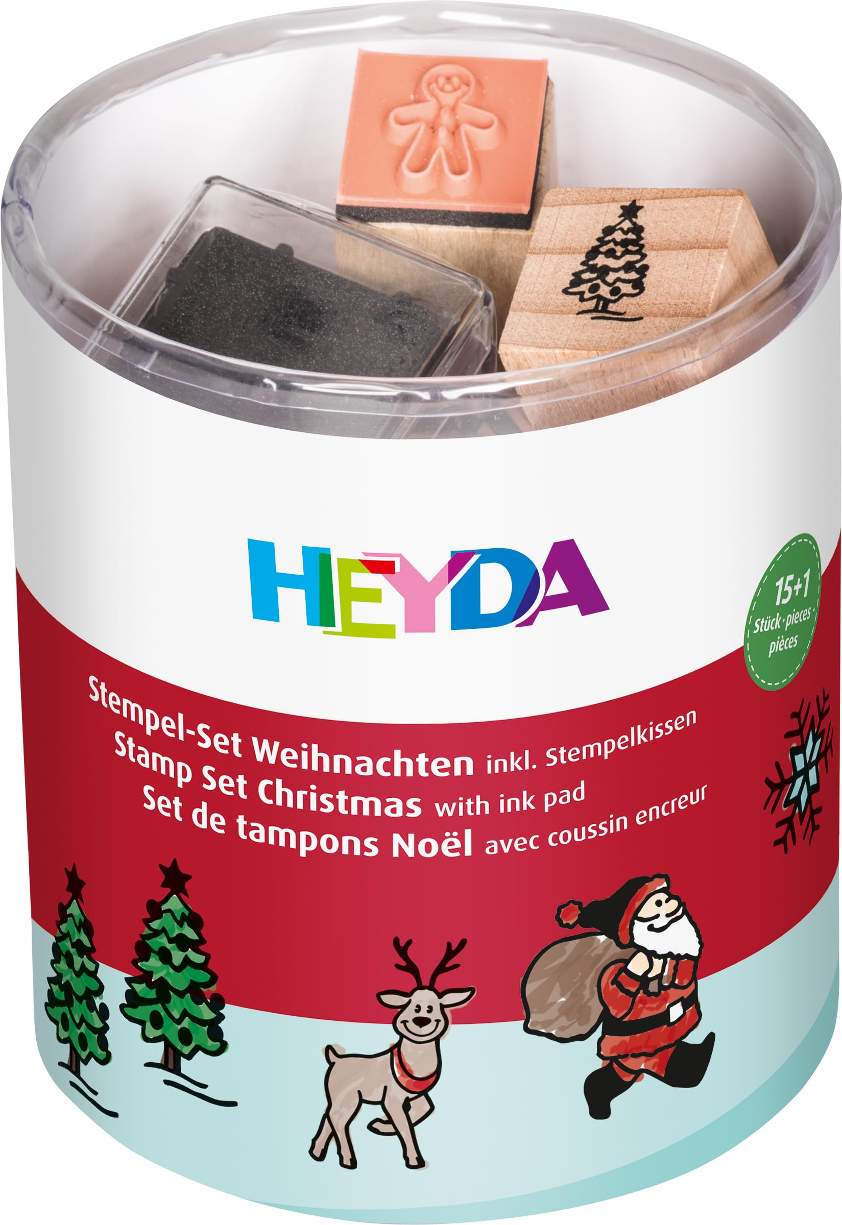 Heyda 204888480 Heyda 204888480 Stamp Tin (Christmas) Design Size: Approx. 1.5 x 1.5 cm