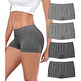 dmuveo Womens Boys Shorts Underwear Seamless Full Coverage Briefs Soft Stretch Boxer Shorts For Women Multipack