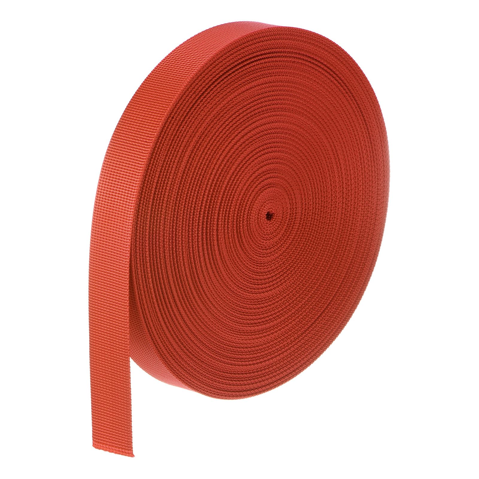 M METERXITY Flat Nylon Webbing Strap 1 Inch Wide 10 Yards Strong Nylon Strapping Upholstery Backpack Straps for Bags/Luggage/Cargo/Repairing/Indoor Outdoor [Red Orange, 1.1mm Thk]