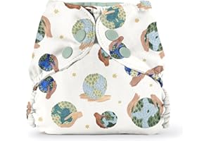 Esembly Cloth Diaper Outer, Swim Diaper, Waterproof Cloth Diaper Cover, Leak-Proof and Breathable Layer Over Prefolds, Flats or Fitteds, Reusable Diaper with Snap Closure - Size 1 (7-17lbs), Eco Earth