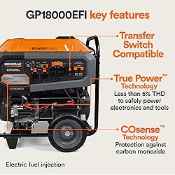 Generac 7706 GP18000EFI 18,000-Watt Gas-Powered