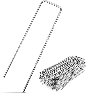 100 Anti-Rost Erdanker aus Stahl - Stabile Bodenanker für Unkrautvlies, Gartenvlies, Zaun & Camping - 150 MM Lang, 30 MM Breit, Ø 3 MM