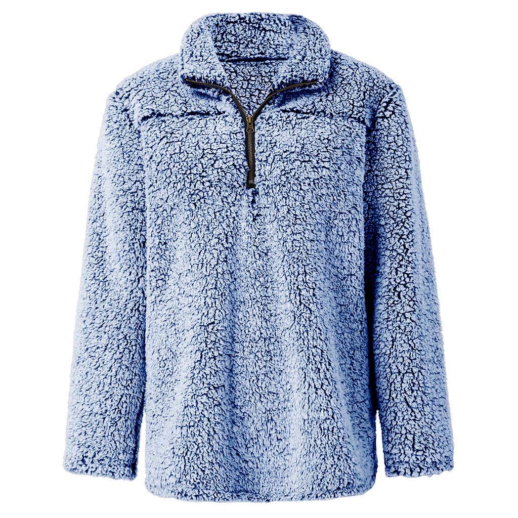 sherpa pullover blue