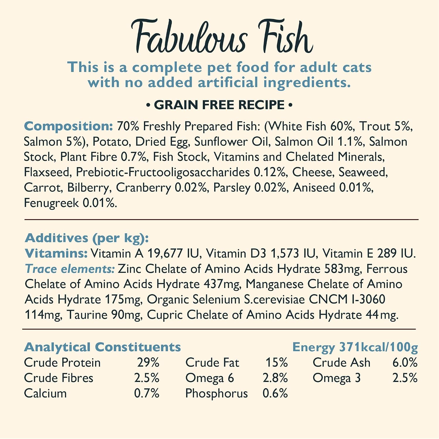 Lily's Kitchen Made with Natural Ingredients Adult Dry Cat Food White Fish with Salmon Grain-Free Recipe 2kg - Image 4