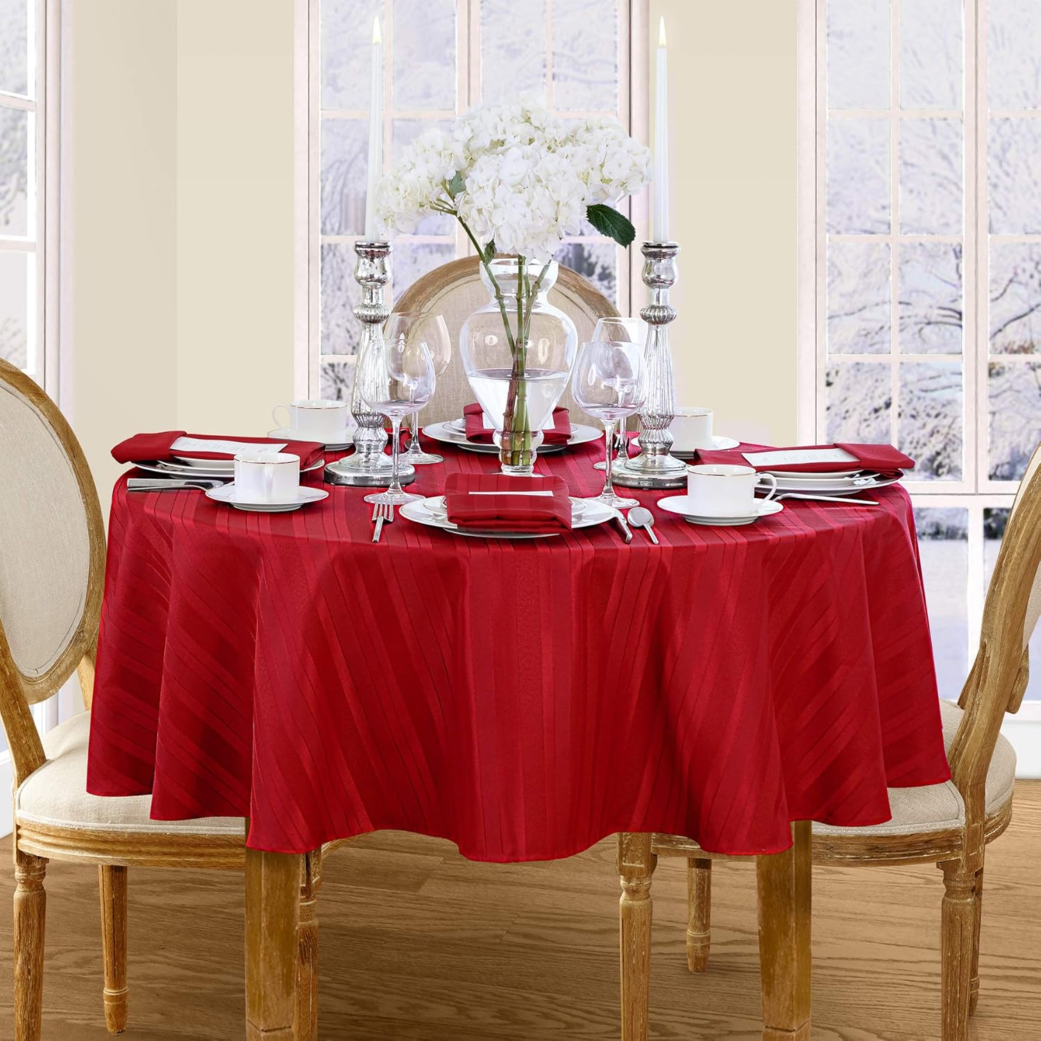 Best red stripe table cloth 60×84