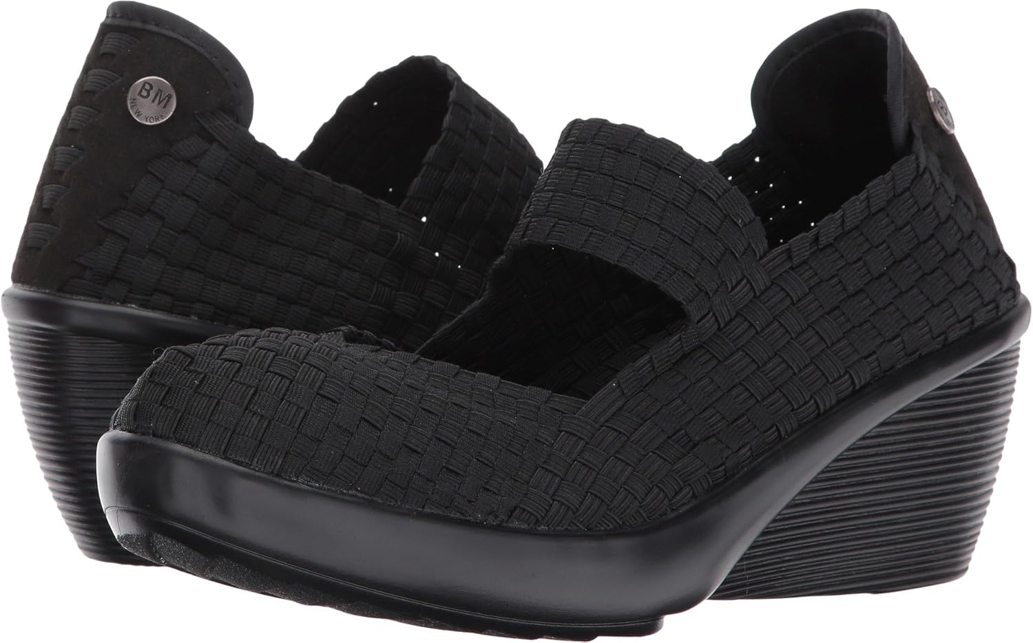 Black Patent Glossy Platforms Wedges Mary Jane Flats Shoes 