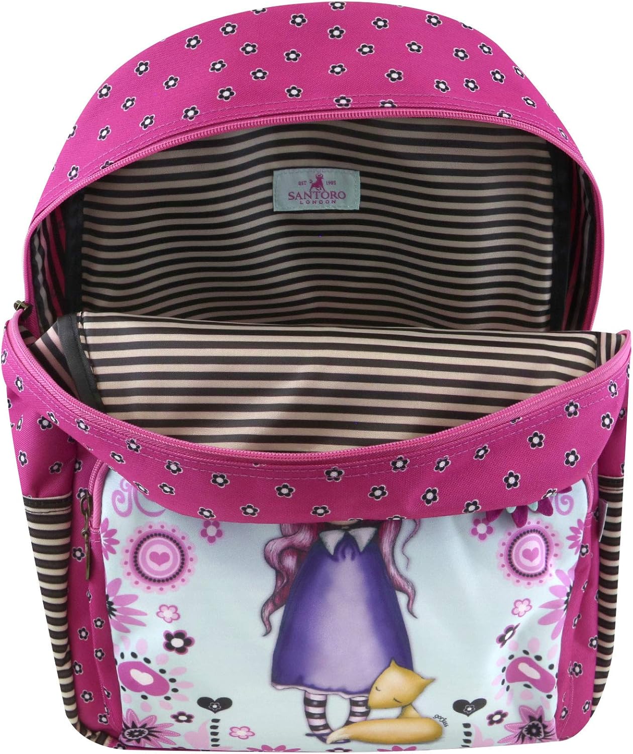 Fiesta Double Zip Rucksack - The Dreamer, Pink - Image 3