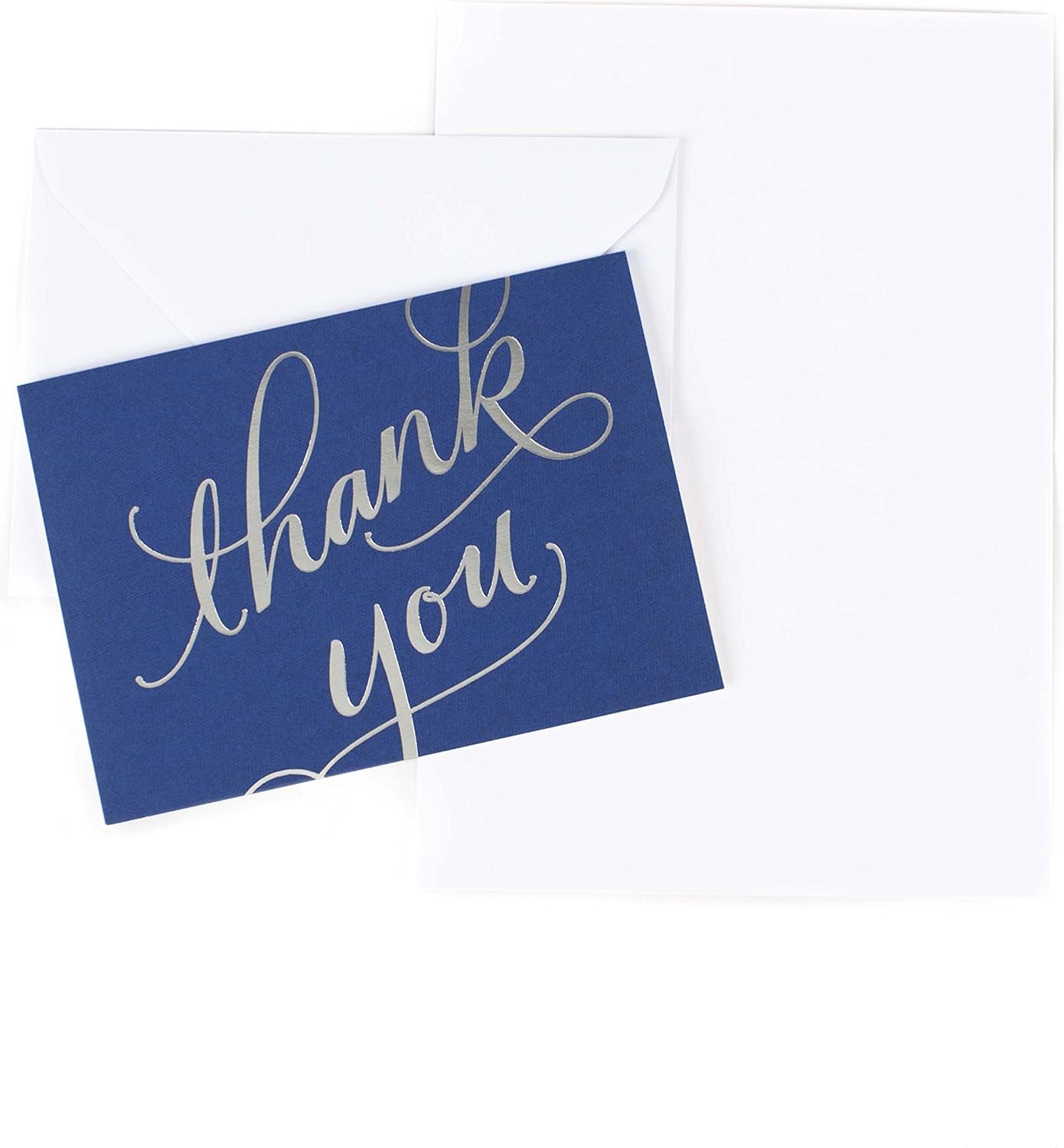 Hallmark Thank You Cards (Silver Foil Script, 40 Thank You Notes and Envelopes): Office Products