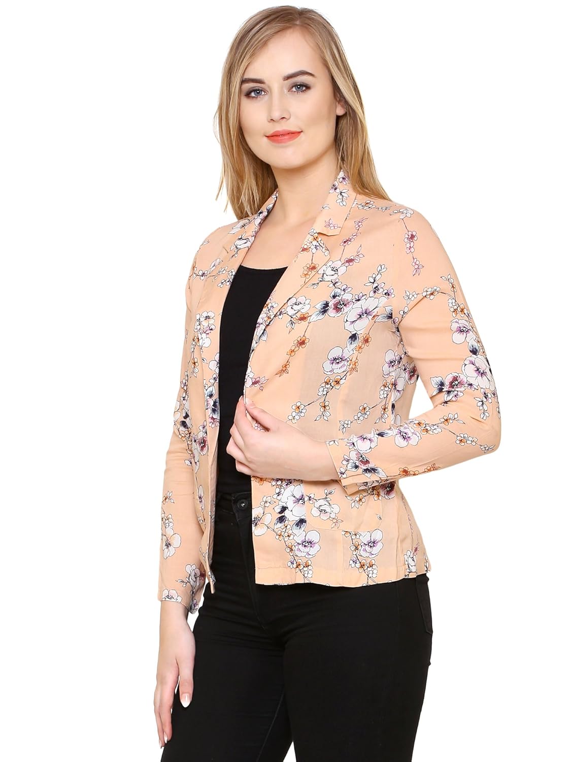 mansicollections peach color shrug for women