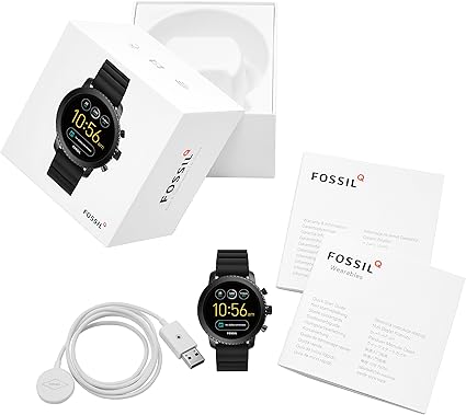 fossil q men's gen 3 explorist stainless steel and silicone smartwatch