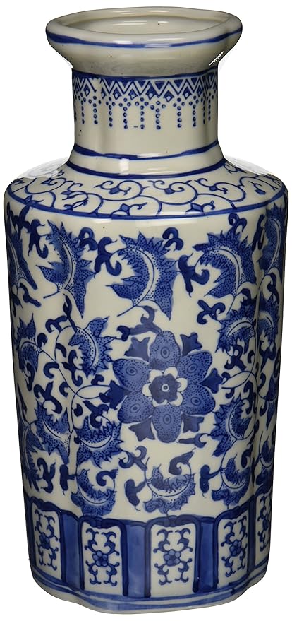 Buy Oriental Furniture 12 Floral Blue White Porcelain Vase