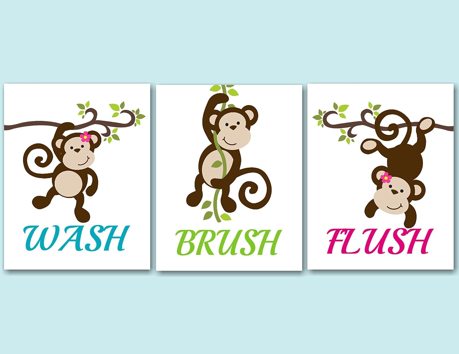 Amazon Com Monkey Decor Monkey Bathroom Wall Art Monkey Bathroom