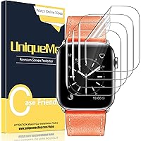 [4 Pack] UniqueMe Screen Protector for Apple Watch Series 3/2/1 38mm, [Soft Flexible TPU ] Scratch Resistant HD iWatch…