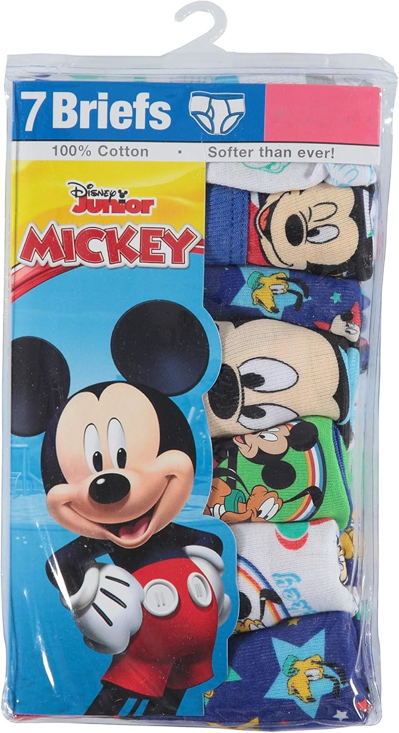Disney Boys' Toddler Mickey Mouse 3-Pack or 7-Pack Briefs 18M, 2/3T, 4T: Clothing