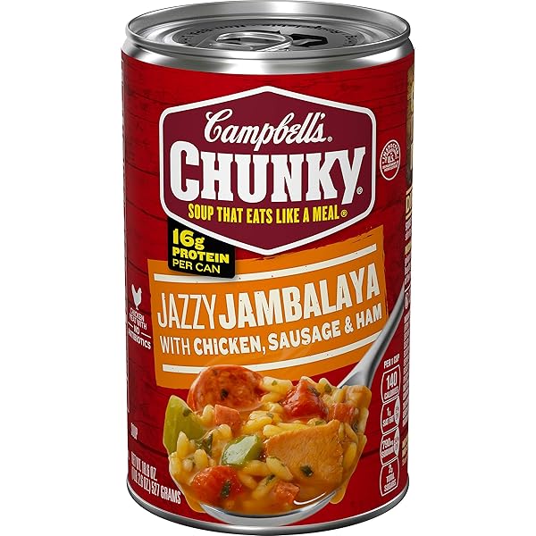 CAMPBELL’S CHUNKY SOUP, JAZZY JAMBALAYA WITH CHICKEN, SAUSAGE...