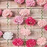 Homarkable Gradient Pink Tissue Paper Pom Pom Garlands, Paper Flowers for Birthday Decorations, Baby Shower, Wedding Engagement, Bridal Shower, Spring Summer Party Decorations