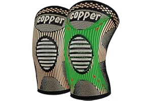 WellSync Copper Knee Braces for Knee Pain 2 pack Knee Compression Sleeve Support for Men and Women, Medical Grade Knee Brace for Working Out Running Arthritis Sports Meniscus Tear Joint Pain Relief M