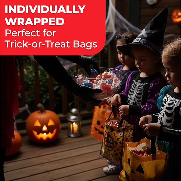 FUSION SELECT 16 OZ INDIVIDUALLY WRAPPED GUMMY BODY PARTS CANDY – HALLOWEEN GUMMIES & TRICK OR TREAT CANDY FOR PARTY & GOODIE BAGS – SPOOKY ASSORTMENT OF BRAIN, TEETH, FINGERS & NOSE CANDIES