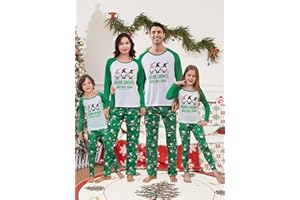 Matching Family Christmas Pajamas Set Cute Gnomes Squad and Letter Printed Sleepwear Holiday Loungewear Pjs