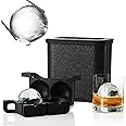 Berlinzo Clear Ice Ball Maker Mold - 2 Large 2.4-inch Crystal Clear Ice Balls for Whiskey Cocktail - New Easy-to-Remove Ice Sphere Mold, 2 Round Ice Spheres