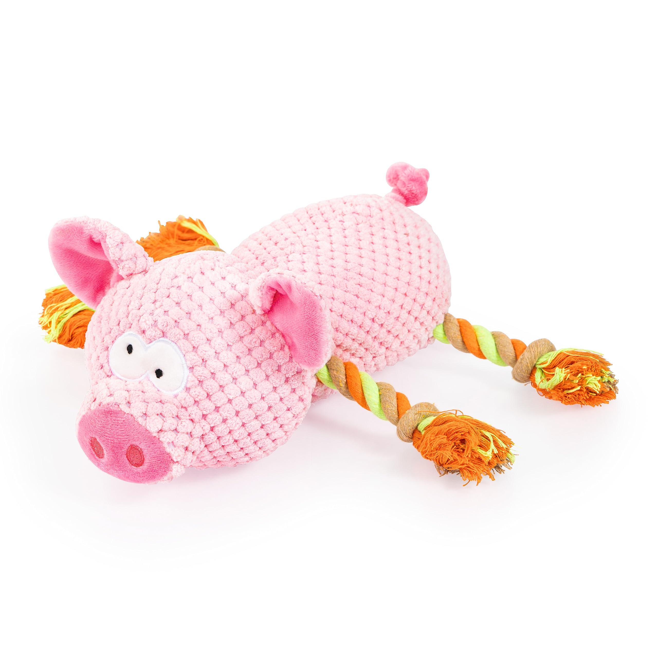 Bayer Design EDUPET 06016AA Dog toy Pig plush with rope, squeaking