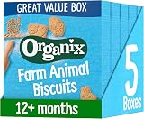 Organix Farm Animal Biscuits Organic Toddler Snack 12+ Months 100 g Pack of 5
