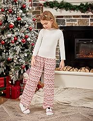 Arshiner Pajama Pants for Girls Long Sleep Plaid