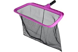 LALAPOOL Professional Luxury Pool Skimmer/Pool Cleaner, Pool Leaf Net & Heavy Duty Reinforced Swimming Pool Deep-Bag Rake Net,Fine Mesh Net, for Outdoor & Indoor Swimming Pools,Hot Tub and Spas (Purple)