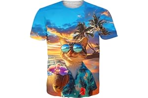 Cozople Mens Tshirt Funny Animal Shirts 3D Printed Graphic Tees Crewneck Short Sleeve Shirts
