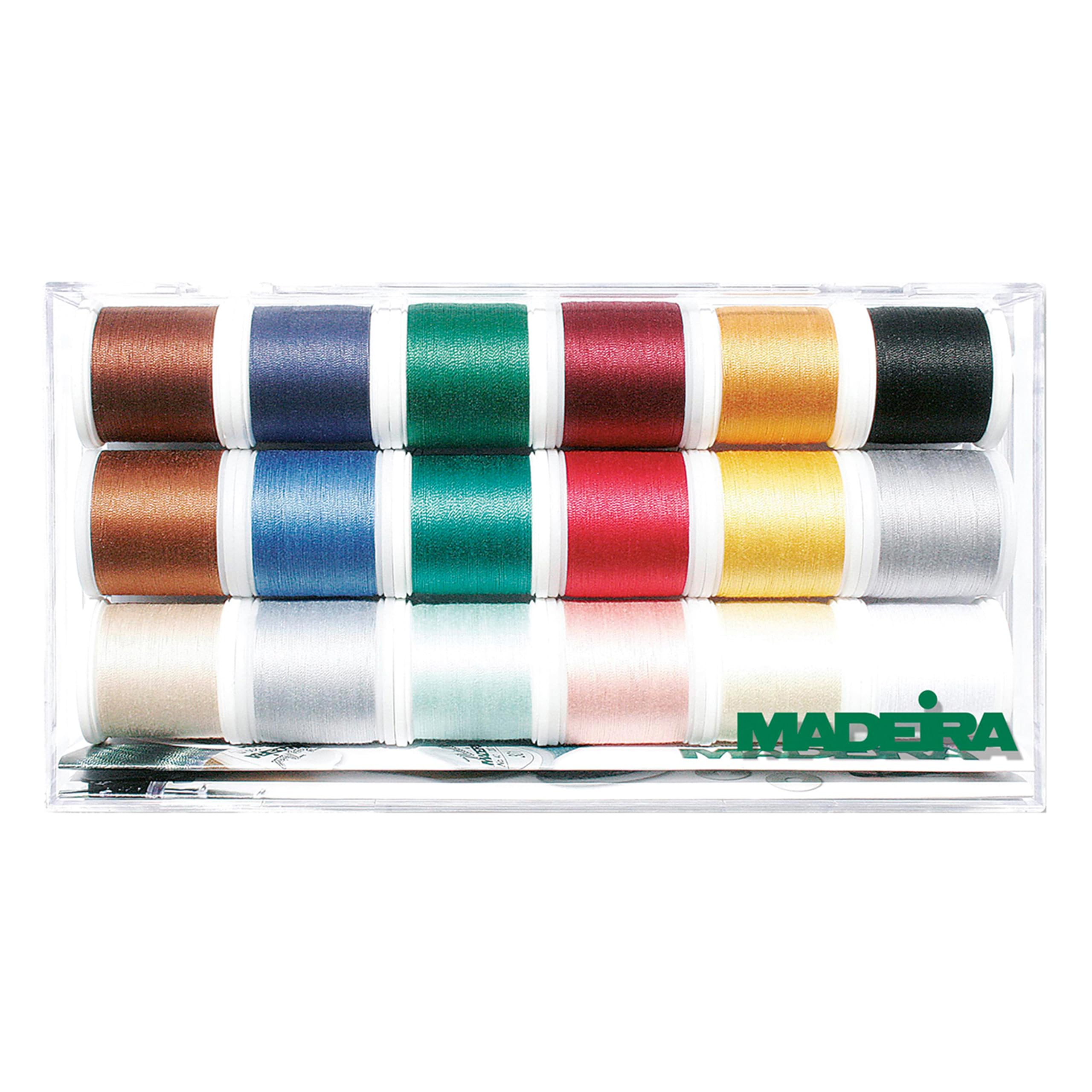 Madeira 8030 Cotona No.30 Sewing Thread Box with 18 Bobbins of 200 m Each