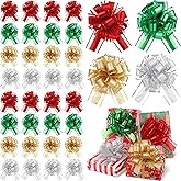 WILLBOND 100 Pieces Valentine's Day Pull Bows Bulk for Gift Wrapping, Large 6 Inch Gift Bows with Ribbon for New Year Wedding Baskets Valentine's Day Easter Gifts(4 Colors)