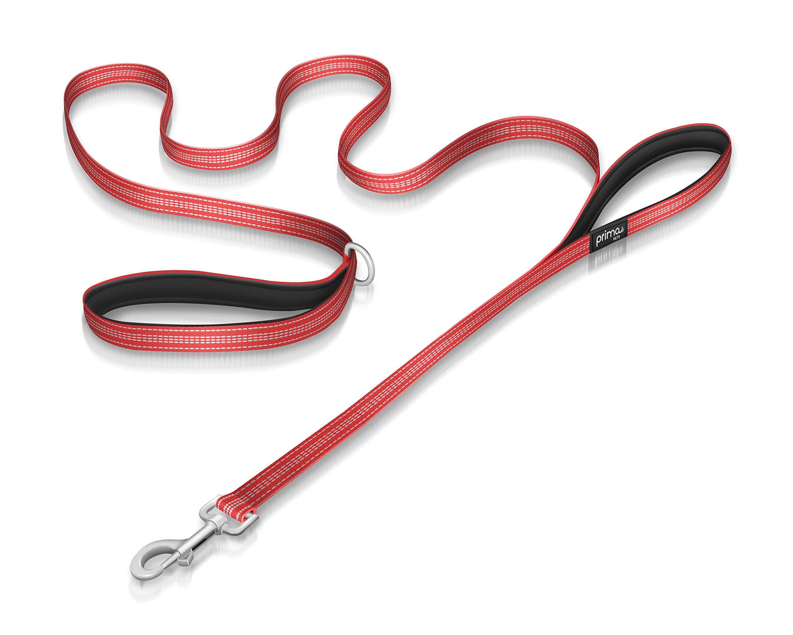 Reflective 180 cm Nylon Dog Lead with Padded Double Handles, Heavy Duty with Thick Neoprene Dual Handles for Control Safety Training Durable Traffic Handle, 2 Handles (SMALL – 1.5 cm Width, RED) — image 1