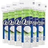 Q-Tips Gentle Exfoliating Cotton Rounds for Face, 100% Cotton, Dual Textured Lint Free Makeup Remover Pads, Cleansing Face Pads for Toner, Nail Polish Remover, Skin Care - 80 Count Per Pack, 6 Pack