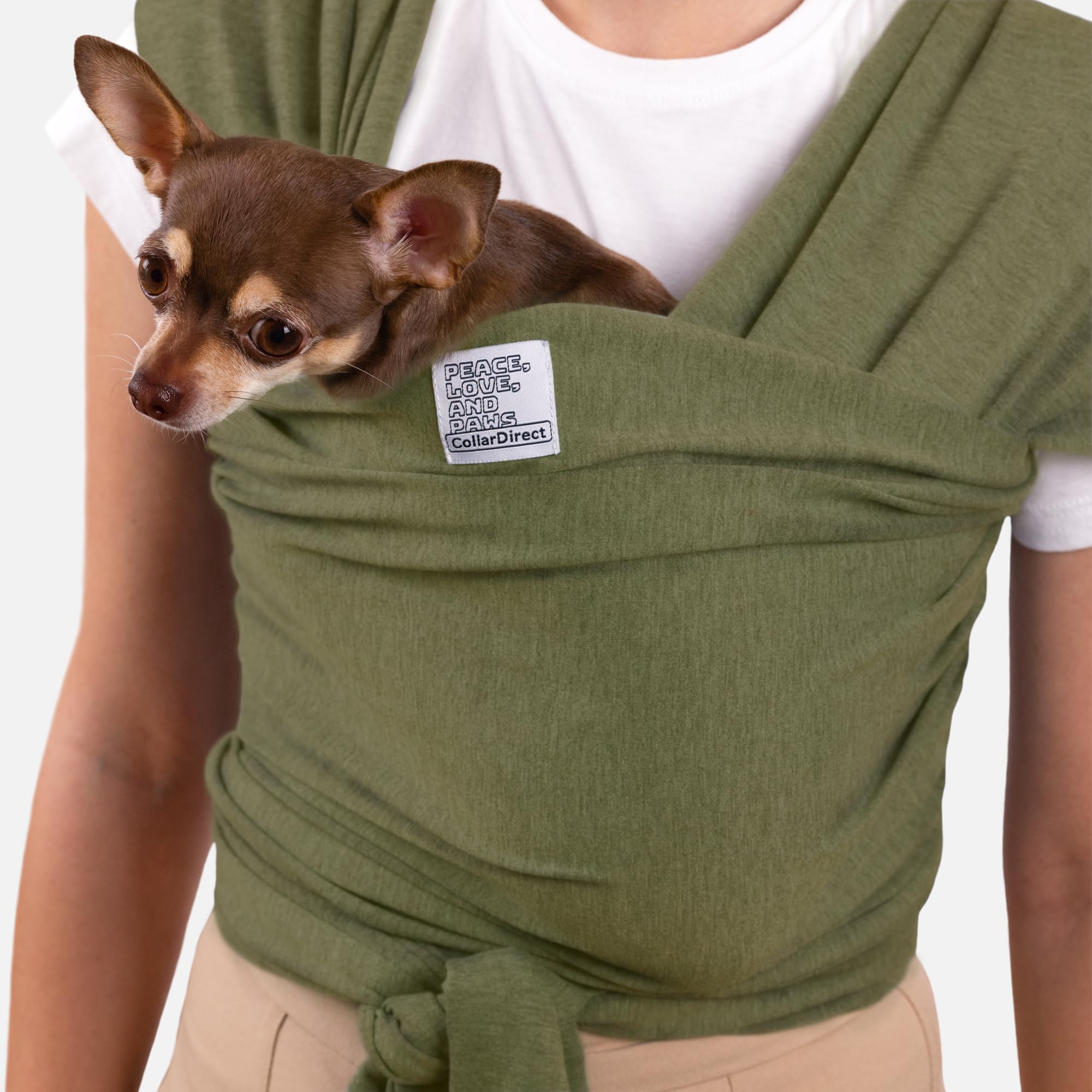 Dog Sling Carrier for Small Dogs - Anti-Anxiety Cat Sling, Puppy Pouch - Pet Sling (Green, Standard)