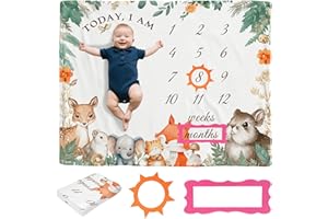 Baby Shower Gifts Monthly Milestone Blanket for Newborn Baby Boys & Girls New Mom Gifts for Baby Shower Mothers day Soft Wood