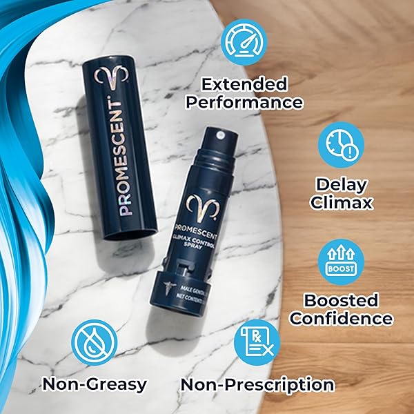 PROMESCENT DESENSITIZING DELAY SPRAY FOR MEN CLINICALLY PROVEN TO HELP YOU LAST LONGER IN BED – BETTER MAXIMIZED SENSATION + PROLONG CLIMAX FOR HIM, 2.6 ML