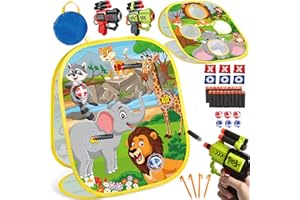 LAJEJE Animal Bean Bag Toss Shooting Game for Kids -Summer Toy Gun with Sticky Balls/Darts, Indoor/Sport Outdoor Fun Party Play Game Toys & Birthday Gifts for Age 3 4 5 6 7 8 9 10 11 12 Year Old Boys Girls