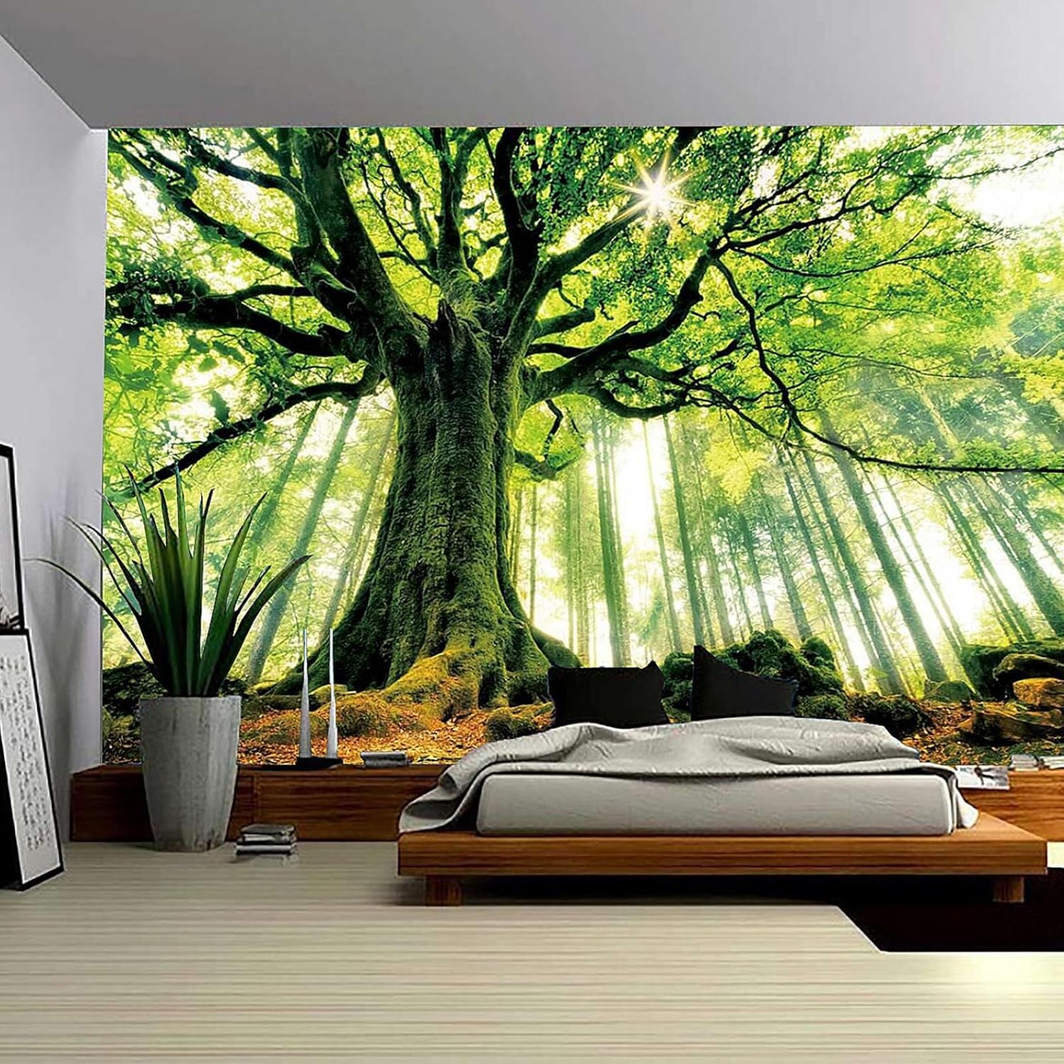 Tapestries - ENJOHOS Tapestry for Bedroom Large Nature Forest Tree Tapestries Wall Hangings for Bedroom Living Room Dorm Decor（W90 x T71,Green）