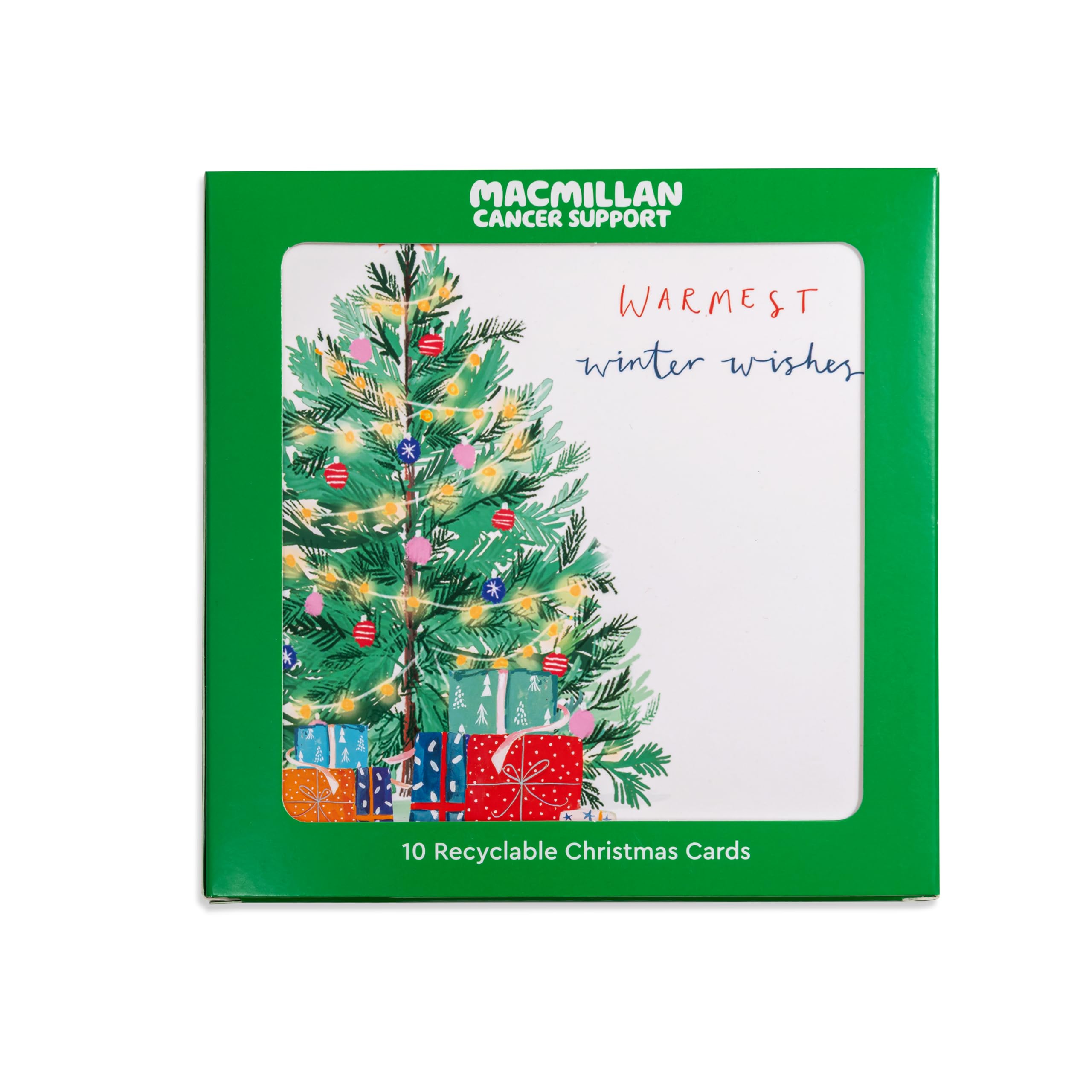 Macmillan Presents Under The Tree Charity Christmas Cards – Pack of 10 Luxury and Eco-Friendly Christmas Cards. Made in the UK.