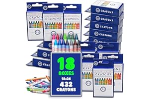 Color Swell Lot de 18 boîtes de 24 crayons de couleur vive de qualité enseignante durable pour enfants, étudiants, fêtes